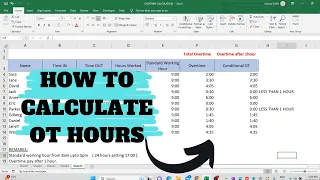 Calculate OT Hours in Excel #overtime #excel