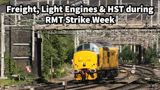 RMT STRIKE Week - Freight, Light Engines & HST Moves Through a VERY QUIET Stafford Station