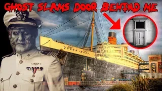 HAUNTED QUEEN MARY SHIP! DOOR SLAMS BEHIND ME // SHANE DAWSON WAS HERE | MOE SARGI