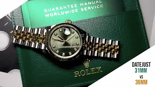 Rolex Datejust 31 Yellow Gold & Green Dial vs Datejust 36 Rose Gold Black Dial