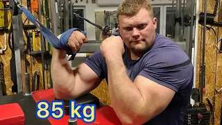 85 kg supination and triceps press for armwrestling by Kamil Jablonski 💪