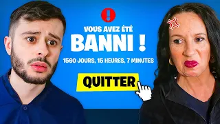 Je suis BANNI de FORTNITE pour toujours... (ma mère est choquée)