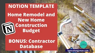 Notion - Home Remodel and Construction Budget Template