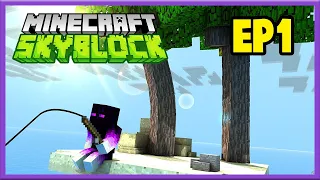 A CRAZY BEGINNING | Minecraft Skyblock Let's Play Episode #1 (Java/Bedrock Server)