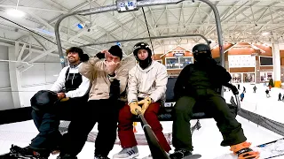 SNOWBOARDING INSIDE the AMERICAN DREAM MALL! (BIG SNOW)