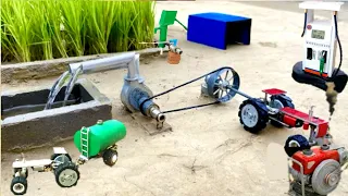 Mini Tractor transporting | bulldozer making tractor shaff water pump science project #2|@NsTvKing