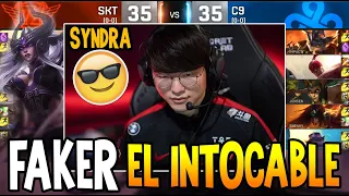 FAKER es INTOCABLE con *SYNDRA* en los WORLDS 😎 | SKT vs C9 | Resumen