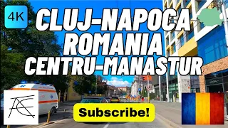 🚧  Cluj-Napoca, Regionala, Sora, Piata Unirii, Calea Manastur, West City Tower. Cluj 4K, Romania.