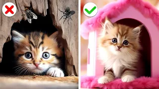 ¡Papá VS Padrastro! *Papá Construye Una Pequeña Casa Secreta Para Gatitos🐈* por TooLala!