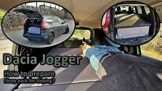 How to prepare Pack Sleep in the new Dacia Jogger for sleeping?