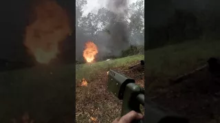 Xl18 throwflame flamethrower...testing napalm mix at about 600psi