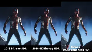 Avengers: Infinity War Disney+ IMAX Enhanced vs 4K Blu-ray vs Blu-ray (HDR version)