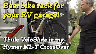 Thule Veloslide in my Hymer ML-T CrossOver. The best solution for storing bikes in your RV garage!
