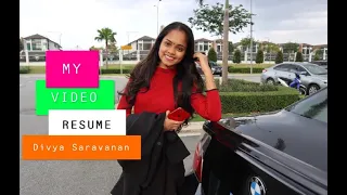 Divya Saravanan's Video Resume