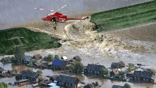 Norwegen sinkt! Häuser wurden weggeschwemmt, als in Norwegen ein Damm brach