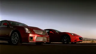 Drag Race! Cadillac CTSV Vs Ferrari | Top Gear USA