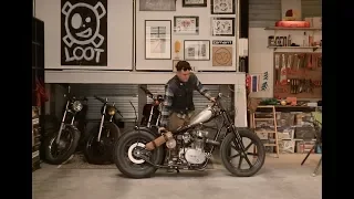 Ultimate man cave: morning routine with a custom Yamaha XS650 chopper