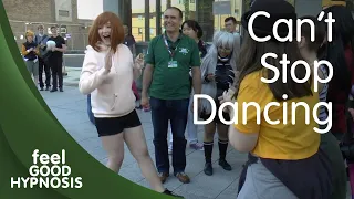 Getting everyone involved in the street hypnosis with dancing girl in hypnosis | hypnosis tutorial