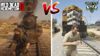 Red Dead Redemption 2 TRAIN VS GTA 5 TRAIN ➤ WHERE IS BETTER ?