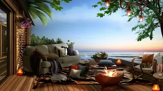 Summer Ambience | Cozy Beach House Porch Ambience | Relaxing Ocean Waves