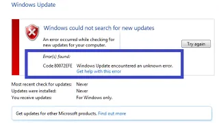 FIX: 80072EFE Update Error in Windows 7 (Solved)