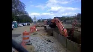 Construction vehicles on the move in Washington D.C.