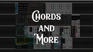 "Chords and More" -- A VCV Rack 2 piece with 4-voice chords, 5 mono voices and Prok drums
