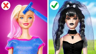 SFIDA LOOK BAMBOLE 💇‍♀️: Mercoledì Addams vs Enid || Extreme Makeover & Mini Creazioni su 123 GO!