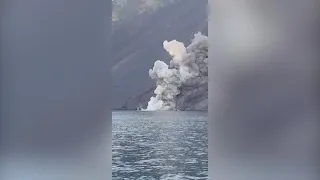 Incredible images show Italian volcano erupting