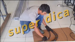 fabricando os trilhos para portão em L