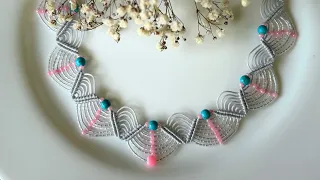 DIY Macrame Waved Necklace | How to make a necklace | #diy #tutorial al