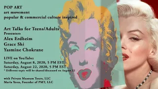LIVE Virtual Art Talks for TEENS/ADULTS: POP Art & Celebrities