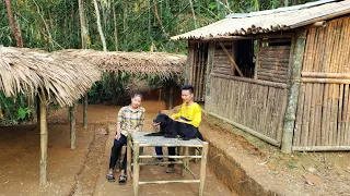 Homemade furniture: Making bamboo furniture with my sister - live in my bamboo house off the grid