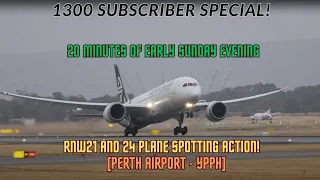 20 Minutes of Perth Airport YPPH RNW 21+ RNW24 Plane Spotting Action | 1300 Subscriber Special! [4K]