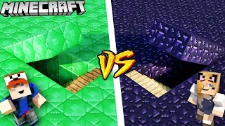 TAJNY DOM POD EMERALDAMI VS TAJNY DOM POD OBSYDIANEM W MINECRAFT | Vito vs Bella