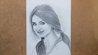 Smile Girl drawing for beginners || Draw a smile girl