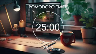 4 Hours STUDY WITH ME ★︎ Relaxing Lofi night to focus on studying ★︎ Pomodoro 25/5 ★︎ Focus Station