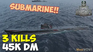 World of WarShips | Cachalot | 3 KILLS | 45K Damage - Submarine  Replay Gameplay 4K 60 fps