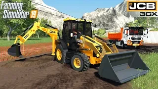 Farming Simulator 19 - JCB 3CX ECO Backhoe loader Digging A Ditch