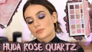 HUDA BEAUTY : ROSE QUARTZ PALETTE - 4 Looks, Application + Review|| Best Huda Palette?!