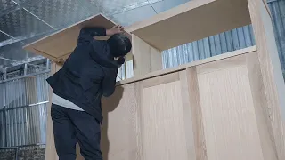 Amazing Woodworking Skills  // How To Make A Wardrobe With A Sliding Door System