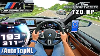 720HP BMW M5 F90 Competition *311km/h* on AUTOBAHN by AutoTopNL