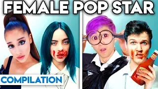 FEMALE POP STARS WITH ZERO BUDGET! (BEST OF ARIANA GRANDE, BILLIE EILISH, & MORE BY LANKYBOX)