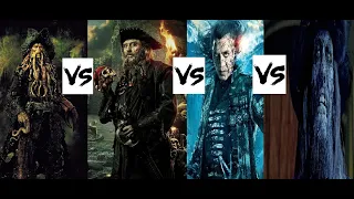 Davy Jones VS Blackbeard VS Salazar VS Cursed Barbossa-(Pirates of the Caribbean:Villains war.)