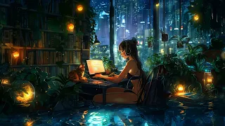 Urban Chill 🌆 Lofi Study Session by City Window & Night Lights, Enhancing Focus & Productivity