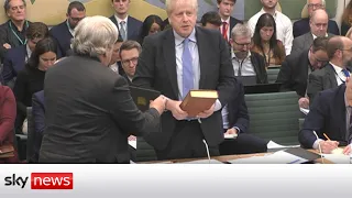 Boris Johnson hearing: Former PM gives oath on Bible before opening statement