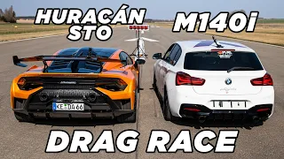 700HP BMW M140i vs Lamborghini Huracán STO | DRAG RACE 🔥