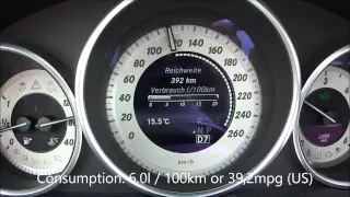 Mercedes Benz E200 BlueTEC Fuel Consumption Test