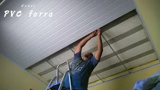 Montando teto em pvc / making pvc ceiling - Forro PVC