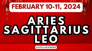 FEBRUARY 10-11, 2024 FIRE Signs(♌ Leo ♈ Aries Sagittarius ♐) Daily #KAPALARAN888 Tagalog Tarot